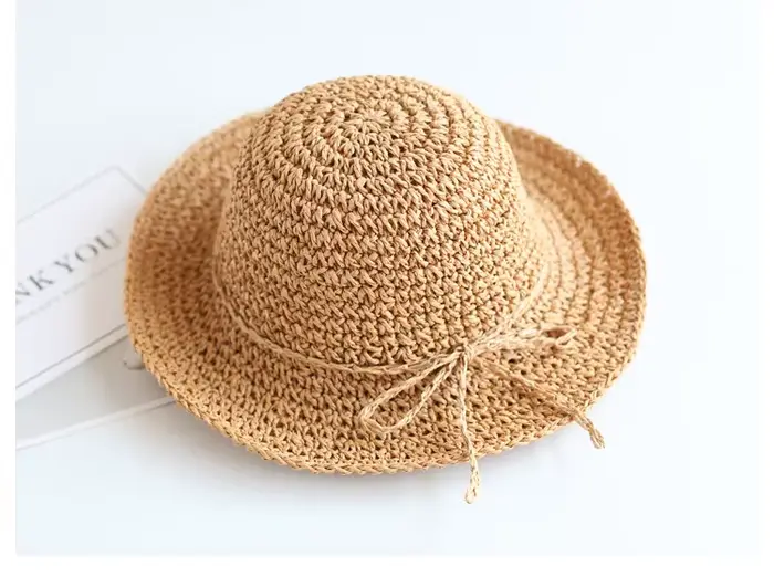 Chapeau de paille Parent-enfant, nouvelle fille d'été décontractée, solide, pliable, à grand bord, c