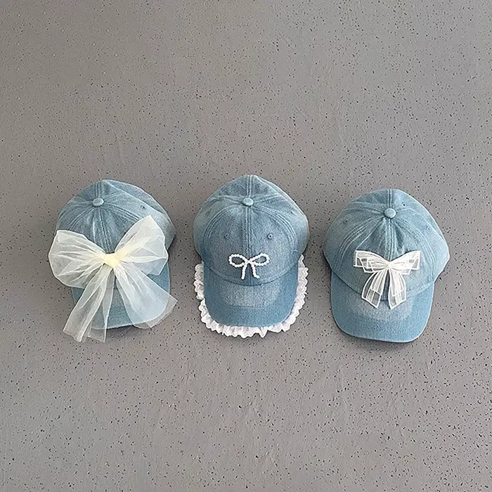 Casquette de baseball en jean bleu pour fille princesse