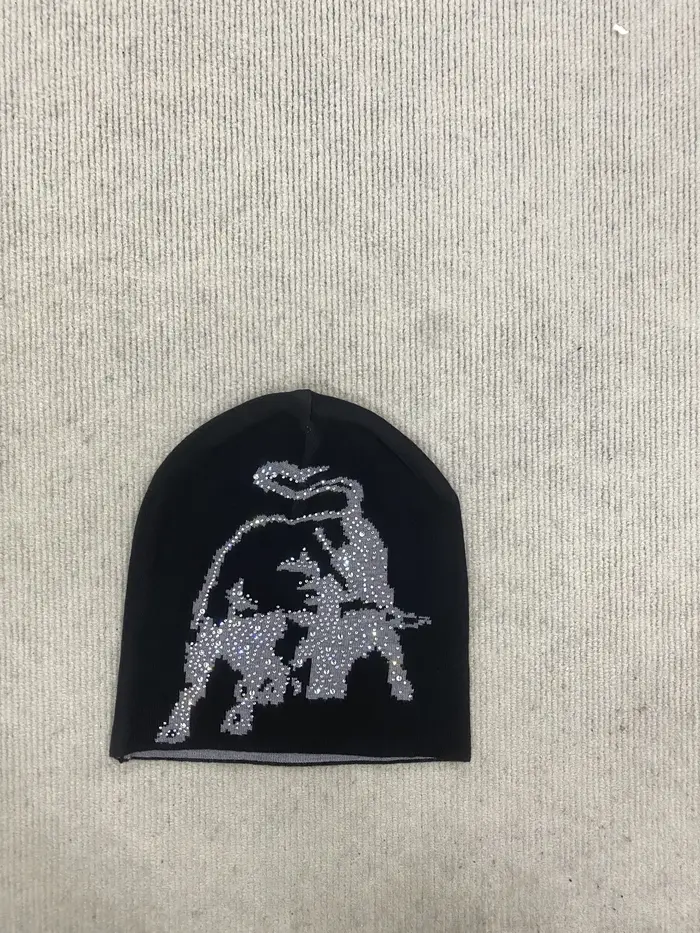 Chapeau tricoté en Jacquard avec Alphabet Hip Hop de rue américaine, chapeau Baotou percé à chaud, a