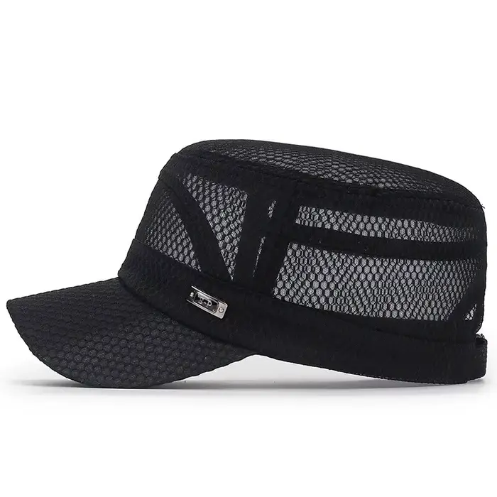Nouvelle casquette plate respirante en maille intégrale Iron Label pour hommes