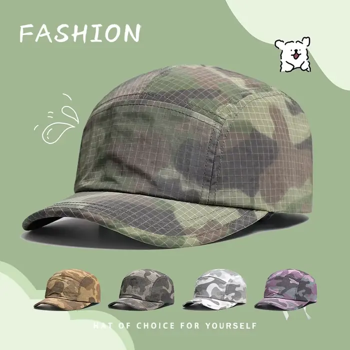 Chapeau de Camouflage japonais rétro à 5 panneaux pour hommes