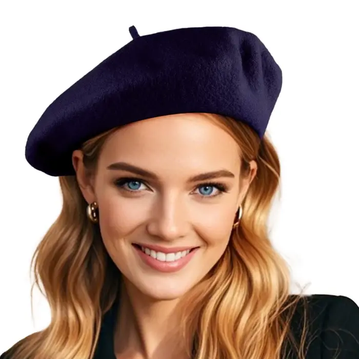 Béret en laine pour femmes et hommes, bonnet classique de couleur unie, casquette d'hiver, bérets de