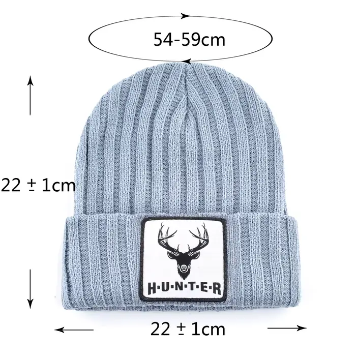 Bonnet Skullies tricoté avec patch animal unisexe pour hommes et femmes, sport décontracté, automne hiver, hip hop, acrylique, multiple couleurs