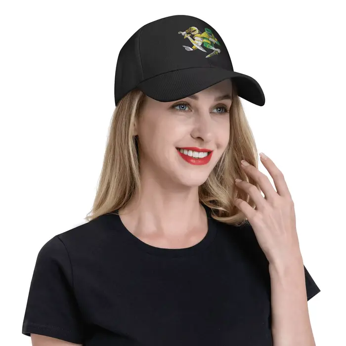 Casquettes de baseball Power Rangers vertes et blanches pour hommes et femmes