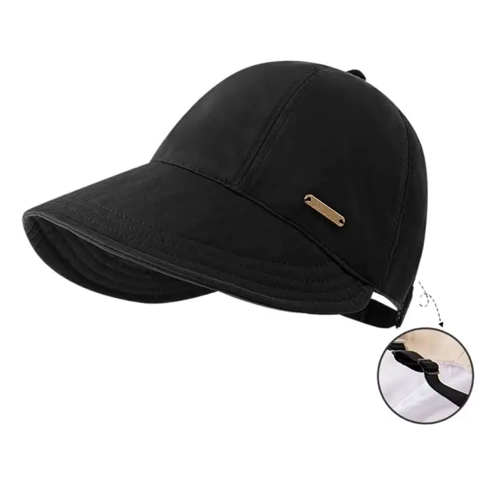 Chapeau de soleil pliable à large bord, casquettes réglables avec cordon de serrage pour hommes et f