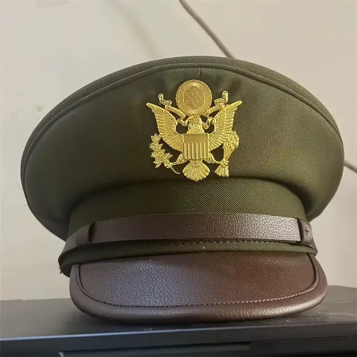 Chapeau d'officier américain militaire vert à large bord