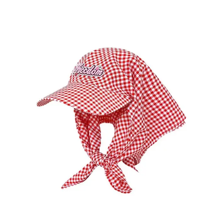 Chapeaux pare-soleil à carreaux pour femmes