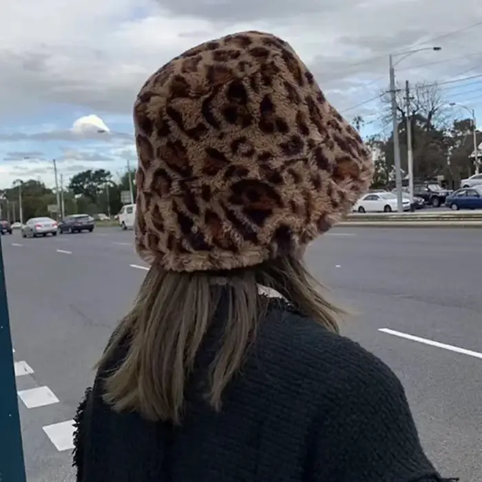 Chapeau Panama en fausse fourrure pour femmes