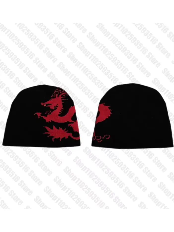 Emo années 2000 chapeau gothique bonnet hiver accessoires Punk hommes casquettes drôle chapeaux impr