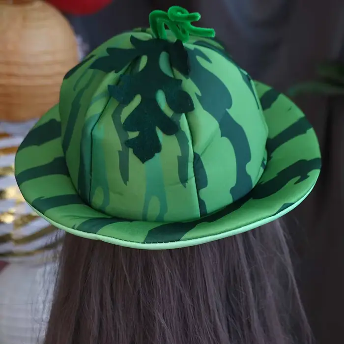 Chapeau de soleil pastèque créatif en spandex confortable et amusant pour Halloween et autres occasions festives