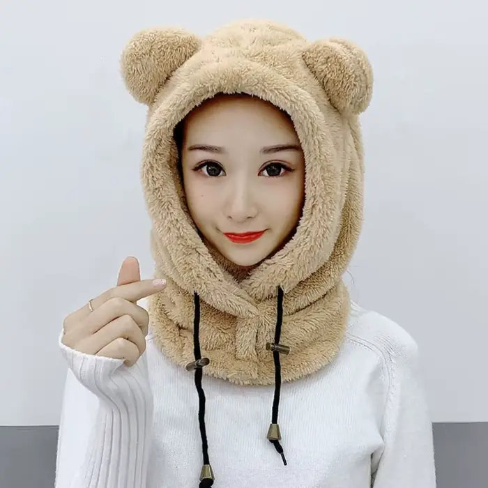 Chapeaux d'hiver coupe-vent pour temps froid, cagoule, masque, chapeau d'oreille d'ours, garde au ch