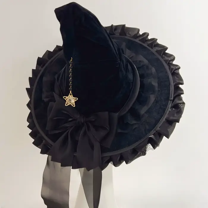 Chapeau d'halloween pour femme, chapeau de sorcière magique, Cosplay, gothique, Vintage, fait à la m