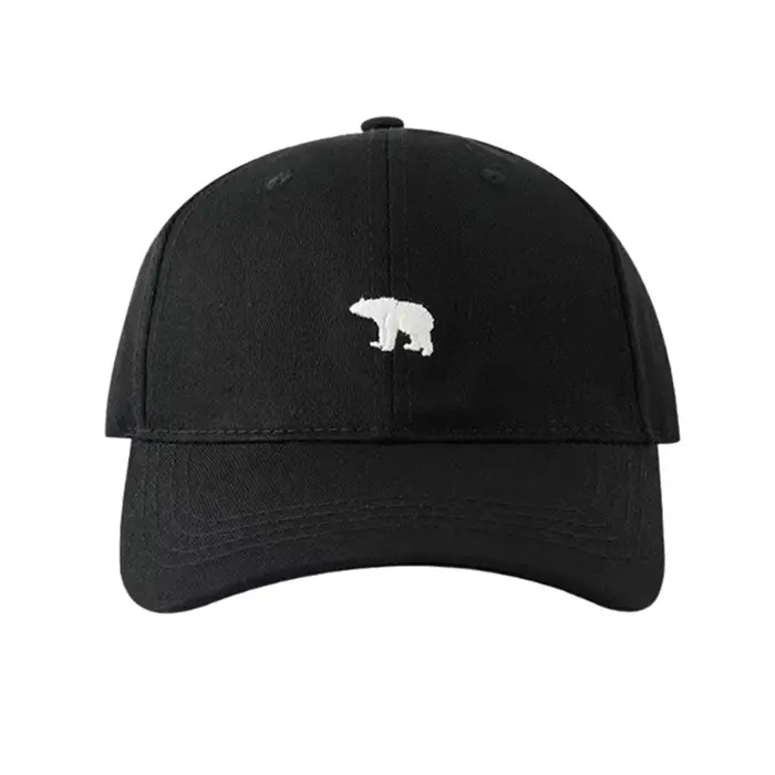 Casquette de baseball respirante brodée d'un ours, protection solaire, réglable, unisexe, décontract