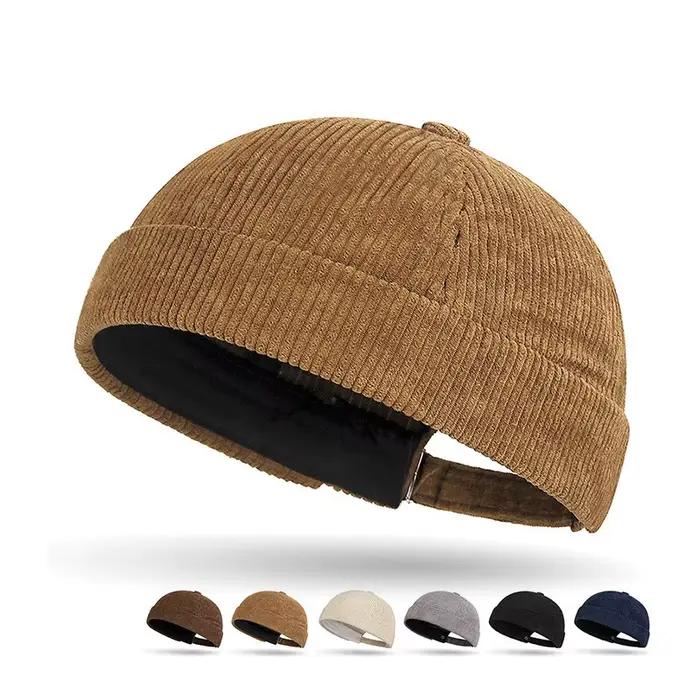 Casquette cornée de melon à texture épaisse de couleur unie