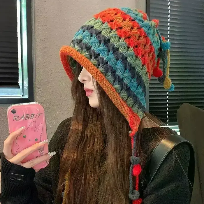 Chapeau rouge d'hiver pour femmes et filles