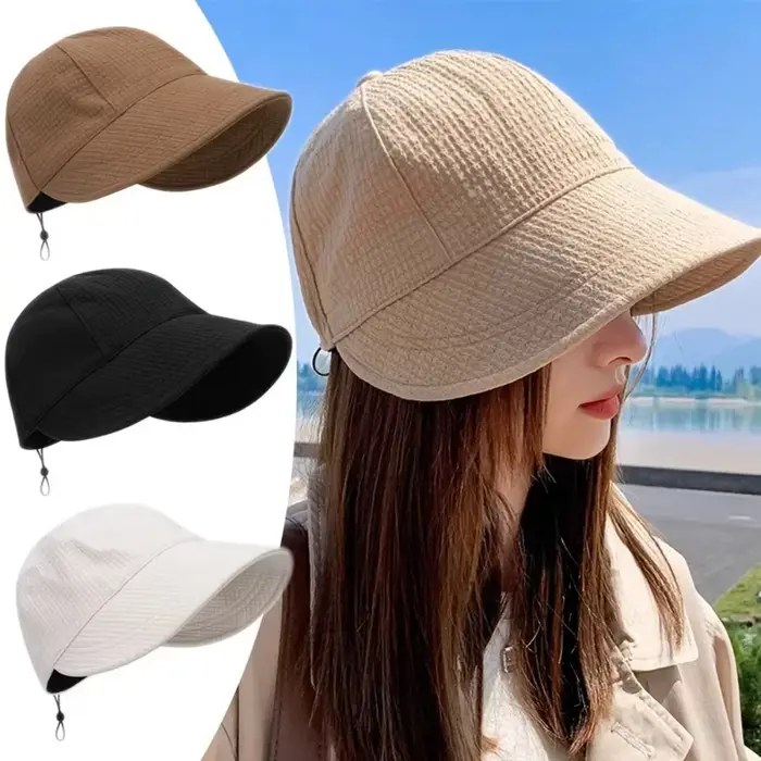 Chapeau Bob pour Femme Anti-UV Chapeau de Sport d'Extérieur Chapeau de Soleil Décontracté Protection Solaire Visage Couleurs Unies Occasions Spéciales Activités Extérieures Cadeau Styliste