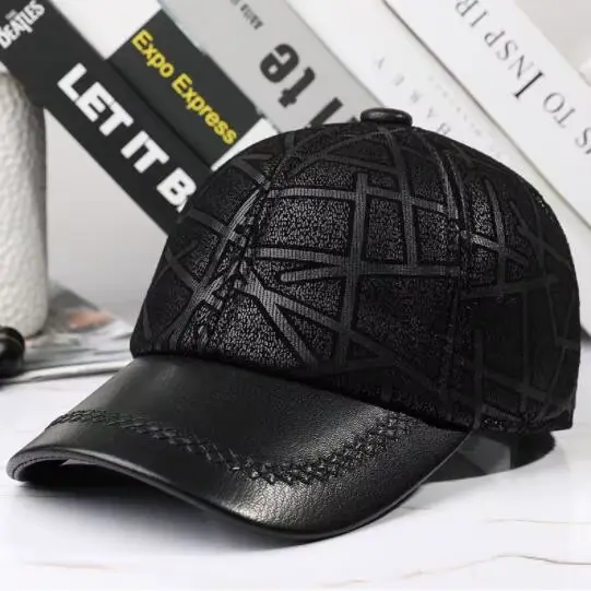 Casquette en cuir véritable naturel, casquettes de baseball en peau de mouton pour hommes et femmes,
