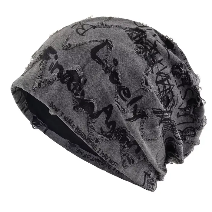 Mode pull à bord court empilable chapeau femmes personnalité grande tête mince Skullies bonnet Baggy