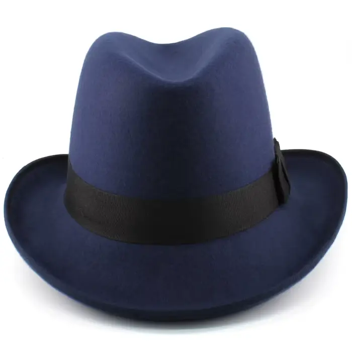 Hommes femmes classique rétro laine mélange Homburg chapeaux laine Fedora casquettes Trilby Sunhat v