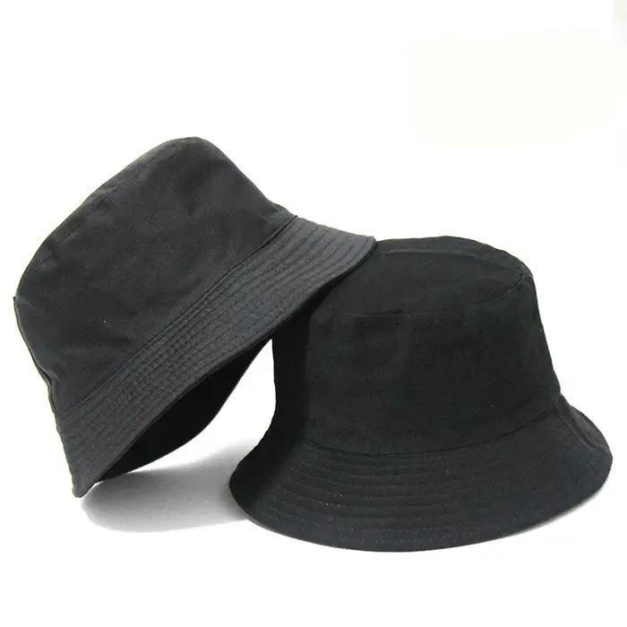 Chapeau Seau Noir à Pois Solides Multifonctionnel Polyvalent pour Adultes Occasions Extérieures Plage Pêche Activités Plein Air