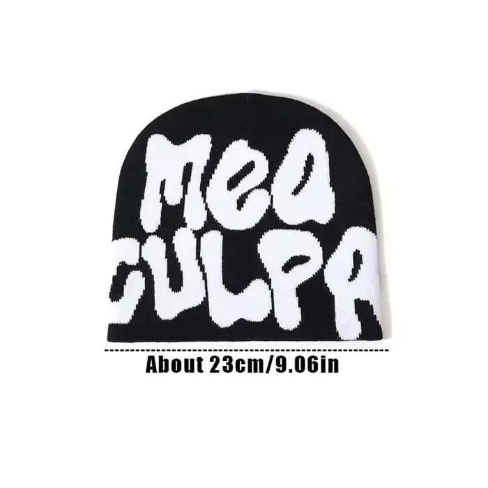 Nouveau tricot bonnets chapeau hommes femmes paragraphe qualité casquette Mea Culpa Y2k chaud mode cent prendre