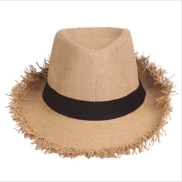 Chapeau de paille MYZOPER solide protection solaire unisexe pour été plage activité户外活动防护遮阳帽MYZOPER实心夏季海滩活动用男女通用草编贝雷帽