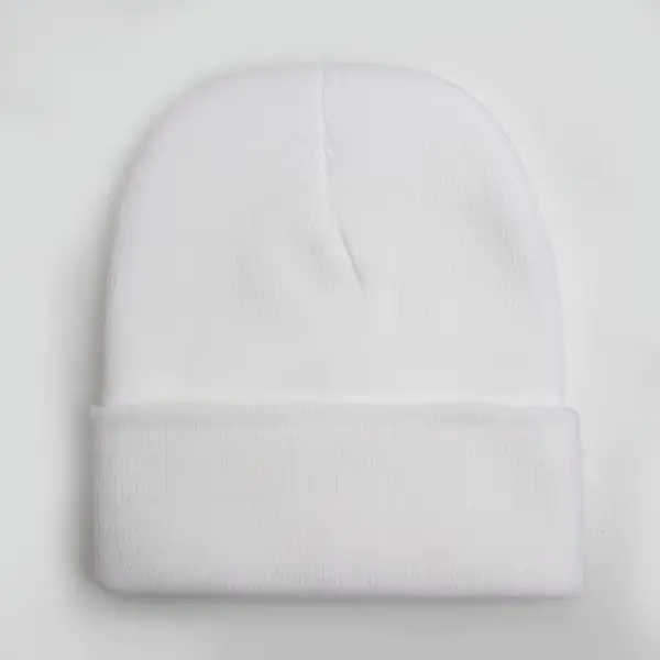 Bonnet unisexe solide automne hiver mélanges de laine doux chaud bonnet tricoté hommes femmes SkullC