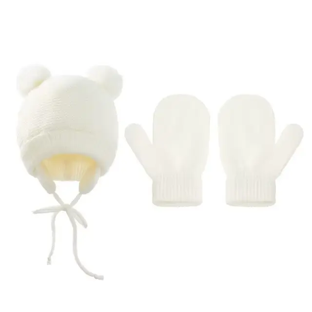 Chapeau de bébé transfrontalier, ensemble deux pièces, gants tricotés, commerce extérieur, Style cla