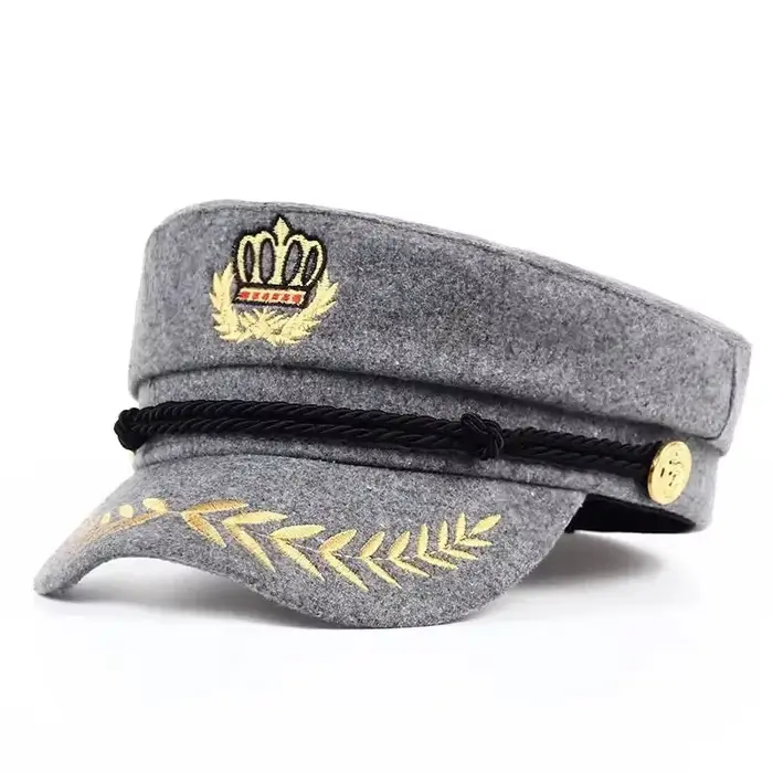 Chapeau de capitaine de la marine unisexe casquette militaire béret marin à dessus plat pour homme et femme printemps automne noir grande taille multifonctionnel four seasonsextérieur