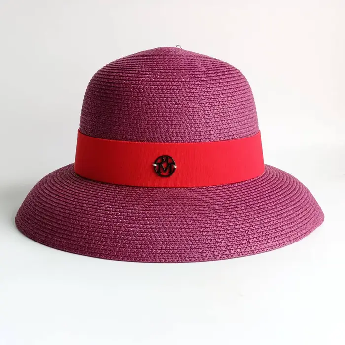 Chapeau de soleil en paille, chapeau d'été élégant à la française pour femme, chapeau de plage style