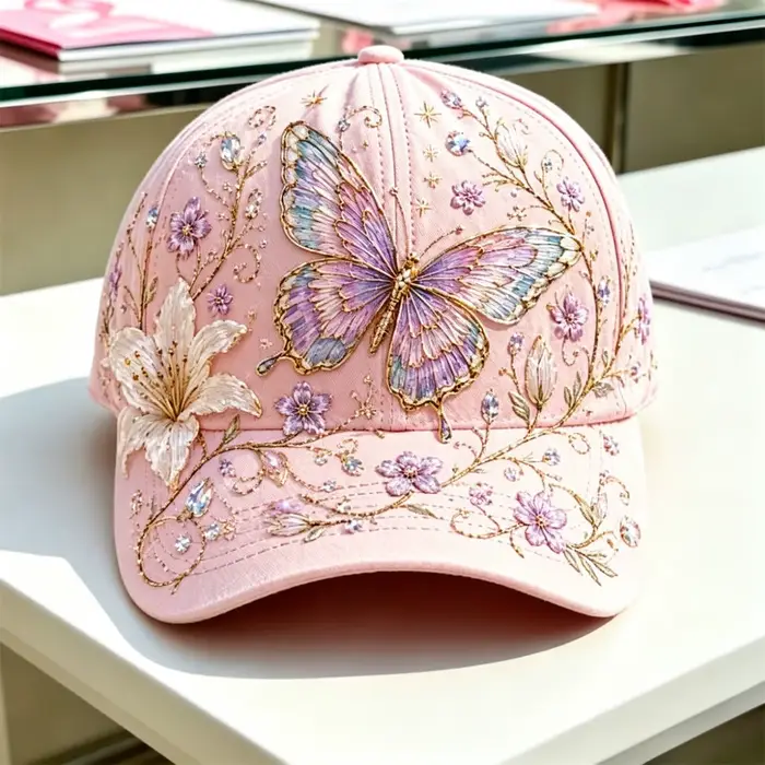 Casquette de jardin brodée à la main
