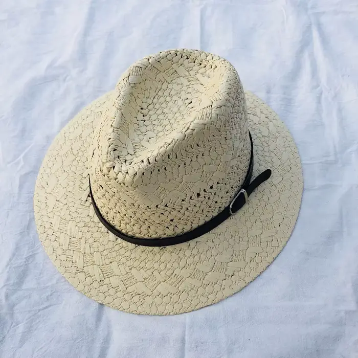 Chapeau de Cowboy en Paille Creuse pour Homme et Femme