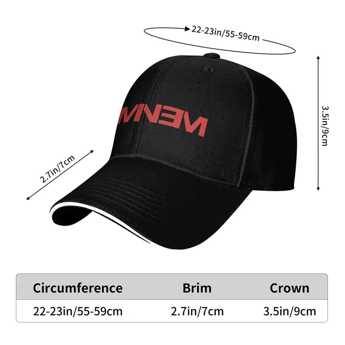 Casquette de baseball décontractée Eminem pour homme et femme, style Y2K, protection solaire, pour plein air, randonnée, activité sportive