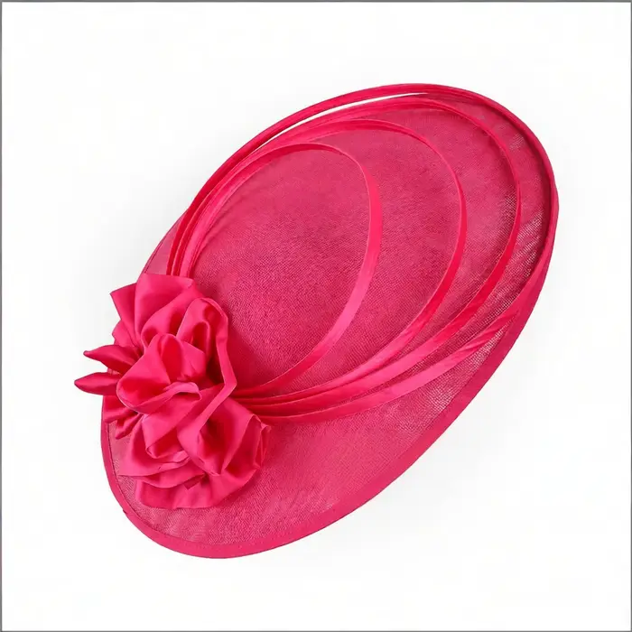 Chapeau fascinateur à grande fleur pour femmes, élégant, cagoule de luxe, couvre-chef d'église pour 