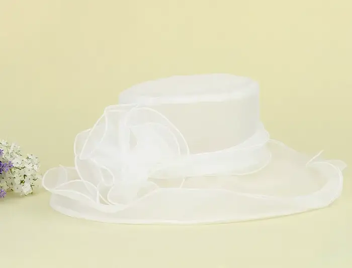 Chapeau de mariage élégant pour femme, maille de fleurs, crème solaire, tri Derby et couvre-chef, ch