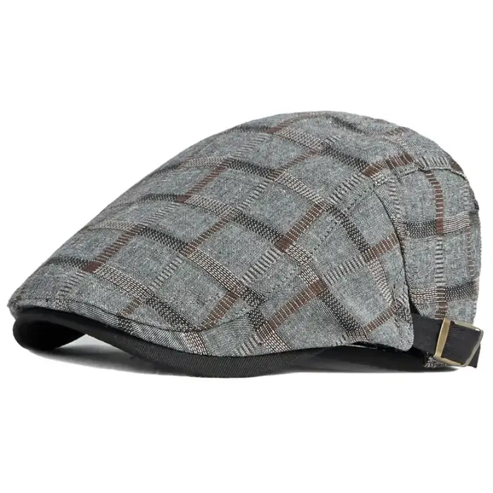 HT4063 bérets hommes femmes casquette printemps été chapeau mâle femme béret casquette ajuster Plaid