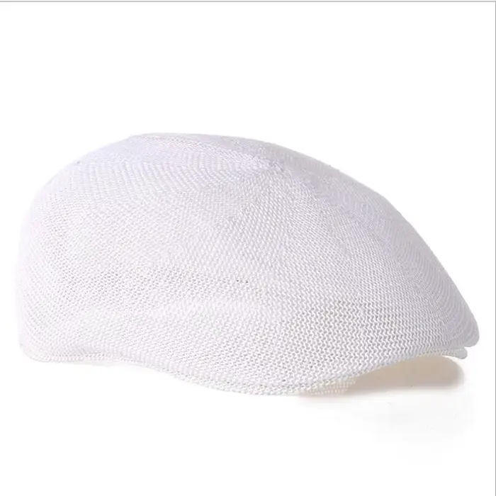 Béret plat pour hommes, chapeau de paille d'été, casquette de journal, béret respirant, casquette un