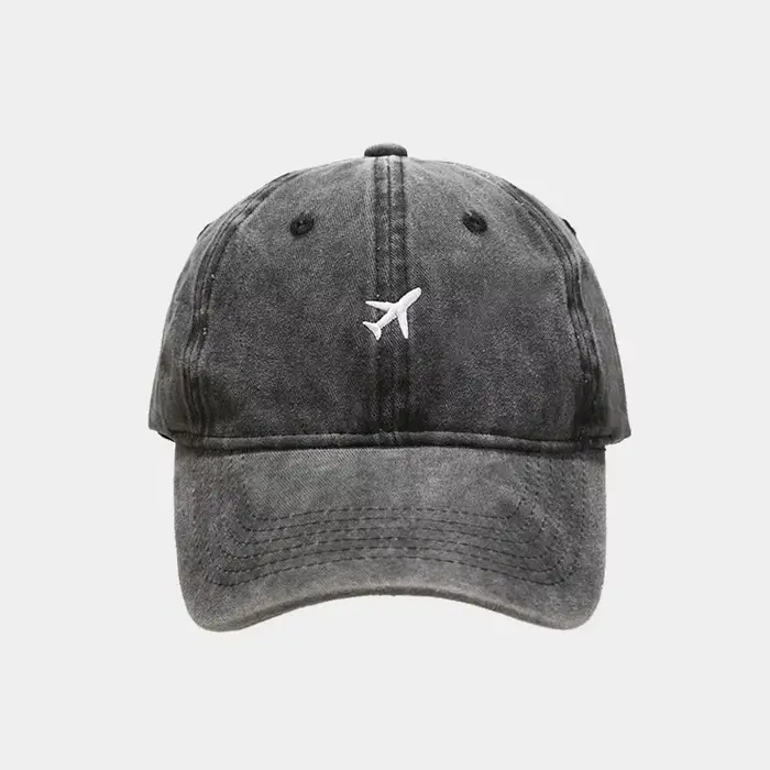 Casquette de baseball en polyester brodée d'avion réglable pour homme et femme, chapeau de camionneur rétro uni, chapeau de soleil respirant pour les quatre saisons