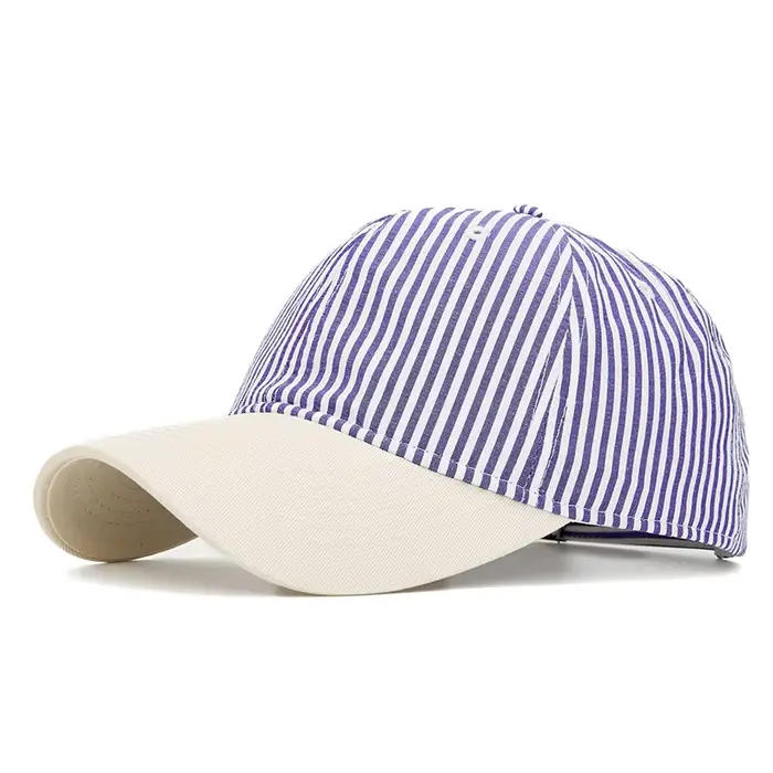 Casquette de baseball tendance à rayures avec logo imprimé personnalisé, pour hommes et femmes, prin