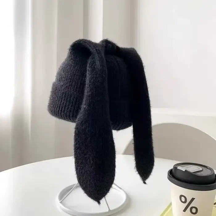 Chapeau d'oreille longue Crochet tricoté chapeaux mignon lapin chapeau oreilles de lapin chapeaux po