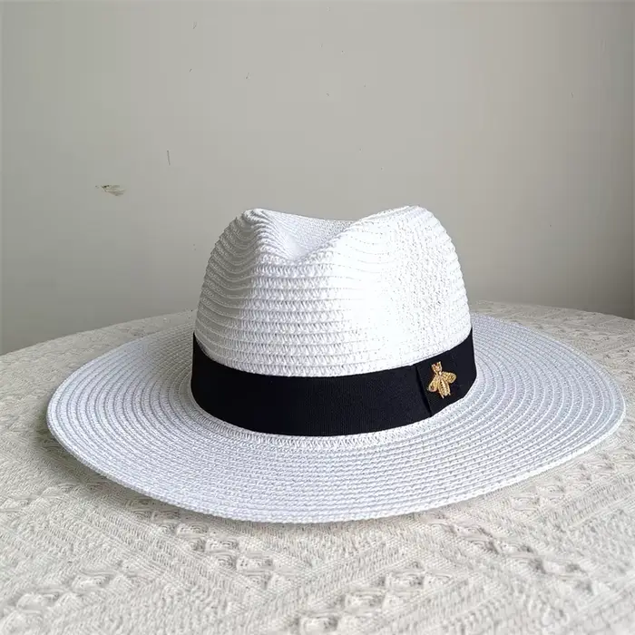 Chapeau de paille 14cm chapeau de plage en paille accessoires d'abeille chapeau de soleil en plein a