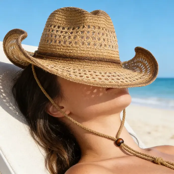 Chapeau de soleil en paille respirant pour hommes et femmes