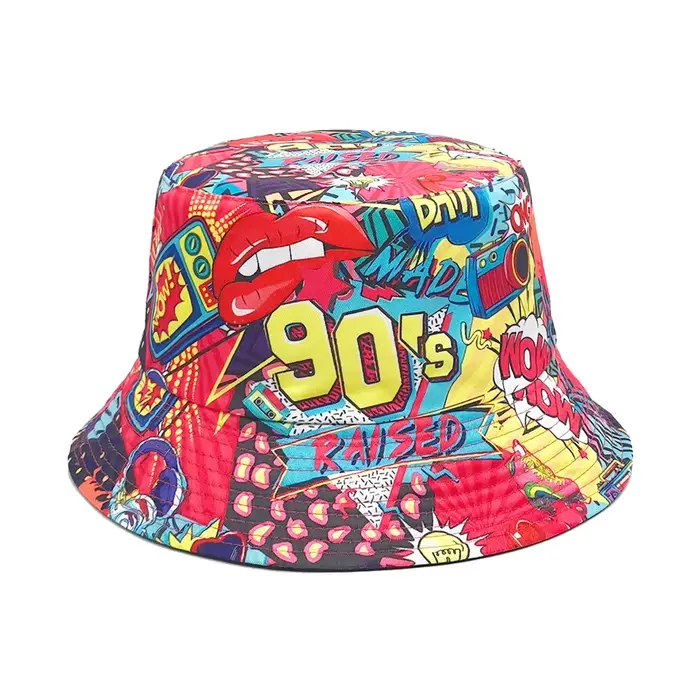 Chapeau Bob Réversible Unisexe Protection Solaire Style Rétro Hip-Hop Années 90 pour Femme et Homme 