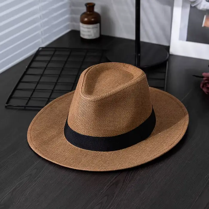 Chapeau de paille Panama unisexe style sport protection solaire plage et ville pour hommes et femmes