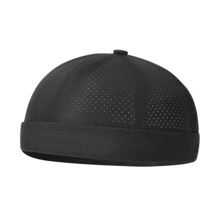 Casquette Docker rétro sans bord, séchage rapide, respirante, en maille, couleur unie, ajustable, po