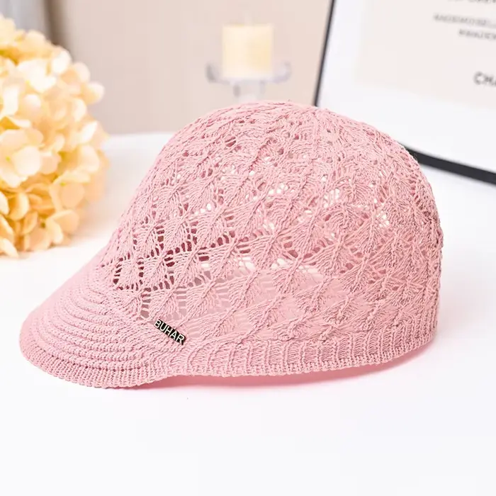 Nouveau Chapeau Femme Printemps-Été, Casquette à Visière, Chapeau Bob, Béret, Design Creux, Bandeau,