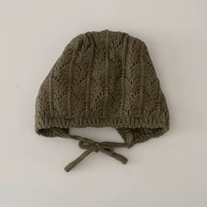 Chapeaux tricotés pour enfants, Design floral mignon, en coton chaud, fait à la main, au Crochet, ch