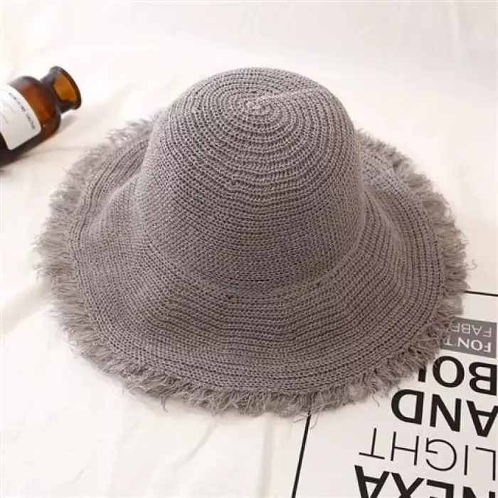 Chapeaux Panama pour femmes, chapeaux de soleil de plage à large bord avec visière solide, casquette