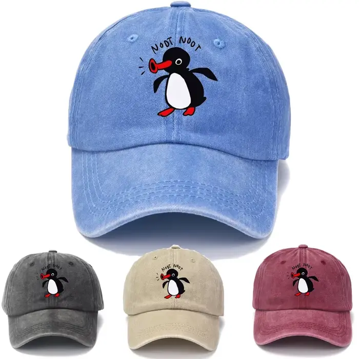 Nouveau Pingu Pinga pingouin TV impression casquettes de Baseball unisexe lavé Denim Noot papa casquette hommes femmes 100% coton visière Protection Snapback