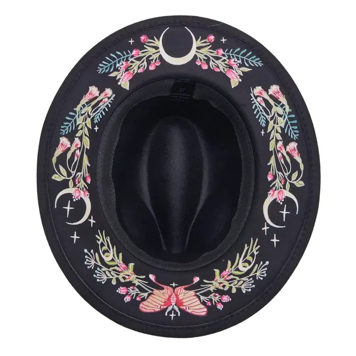 Combhasaki – chapeau de Cowgirl pour femmes, Y2k, imprimé papillon, fleur, lune, Western, Panama, Ja